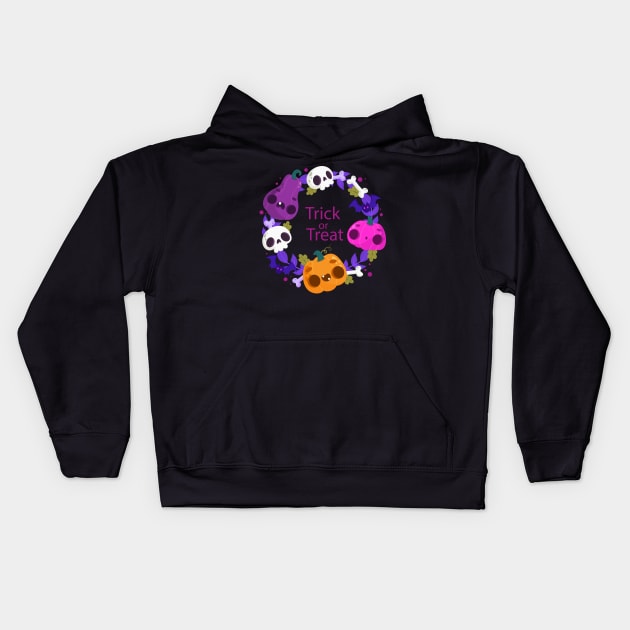 Trick Or Treat Kids Hoodie by Mako Design 